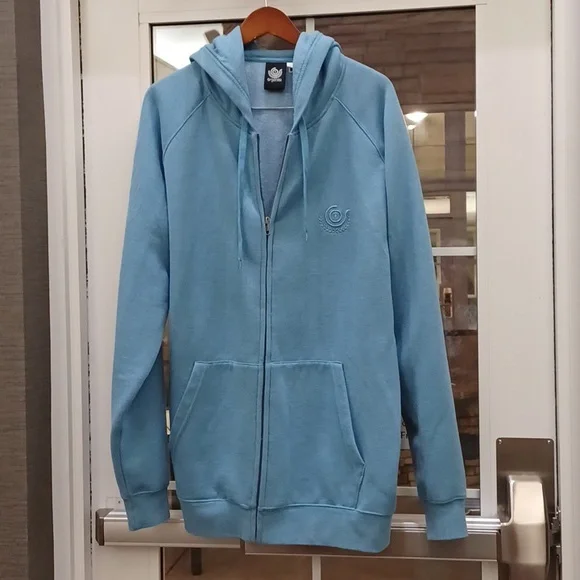 Organika Vintage Blue Skate Boarding Hoodie Lion on Back XL - Picture 2 of 7